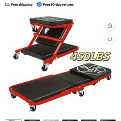 Folding 3 In 1 Garage Rolling Chair