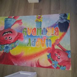 Trolls Happy Birthday Banner