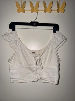 cotton on white crop top - size 4