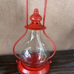 Rare Large 18” Red Hanging Lantern 