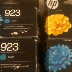 3 Hp 923 Cyan And 1 Hp 923 Yellow Printer Cartridges