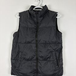 Old Navy Boys Kids Puffer Vest Size XL 14-16 Black Sleeveless
