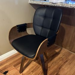 New Black Faux Leather Accent Or Desk Chair 