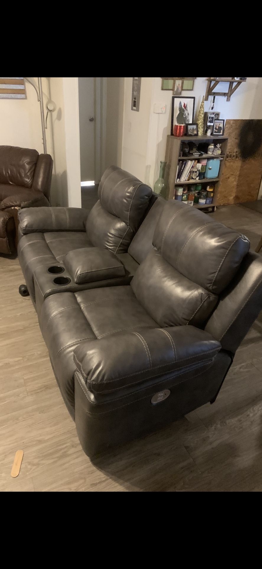 Ashley Electric Love Seat - Grey