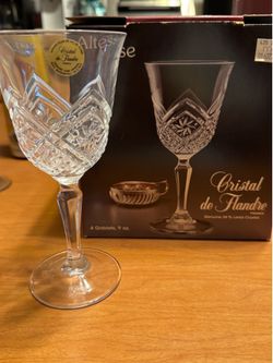 NIB Vintage Altesse Cristal de Flanders  9 oz Goblets, set of 4.