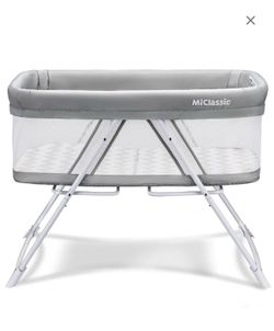 MiClassic All Mesh 2-in-1 Stationary & Rock Bassinet – Portable Travel Crib