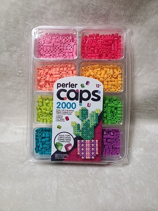 Perler Caps Solid Top 2000 Fuse Beads BRIGHT COLORS 