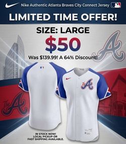Nike Atlanta Braves City Connect Jersey Large
