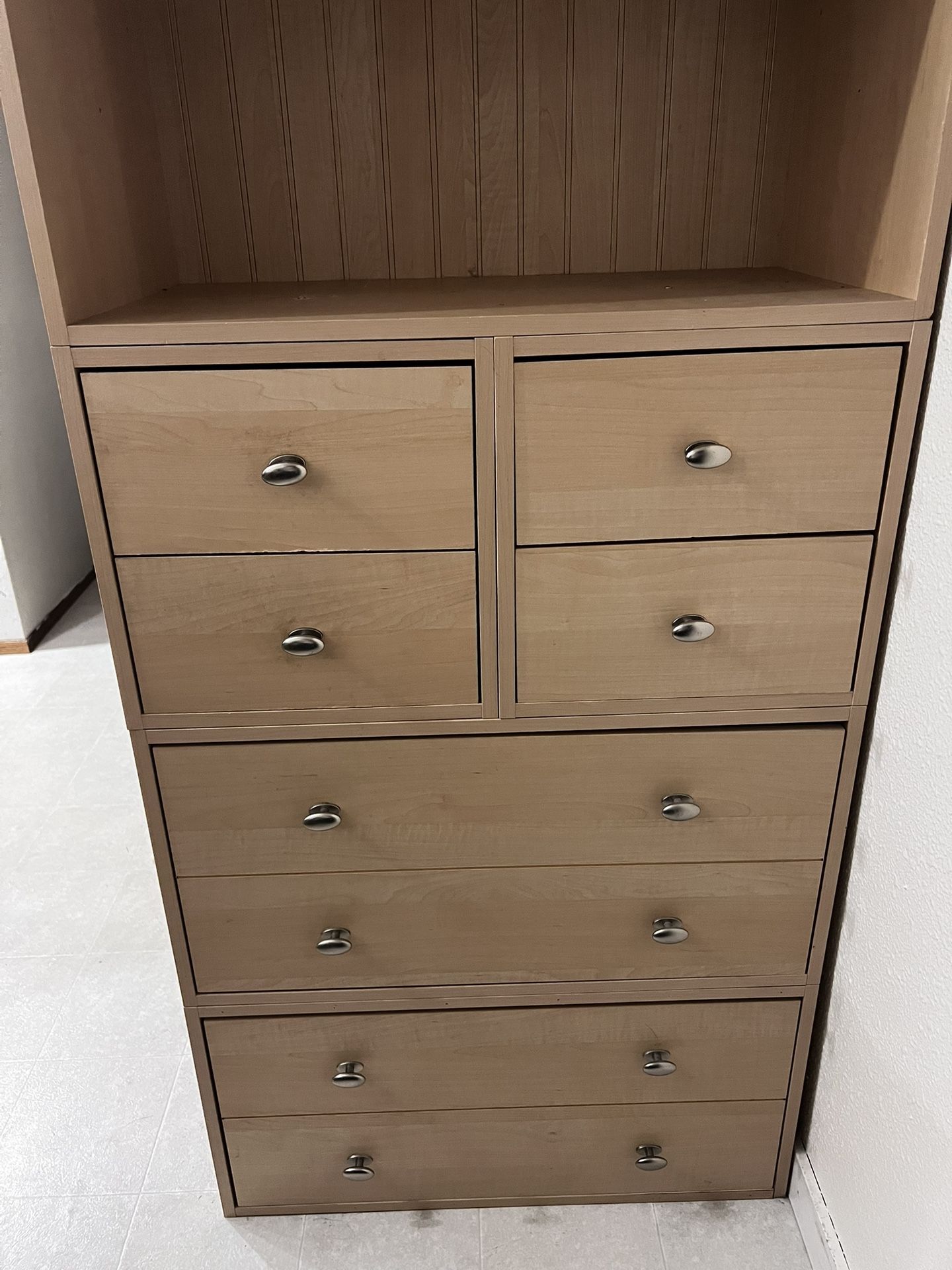 Shelving Unit With Multiple Drawers