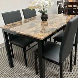 Aiden 5 pc black dining & chairs