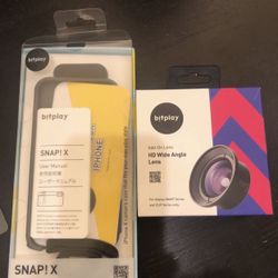 IPhone X Bitplay hd wide angle lens with box and case  + Phone Case 