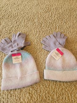 Knit hats and gloves for children.