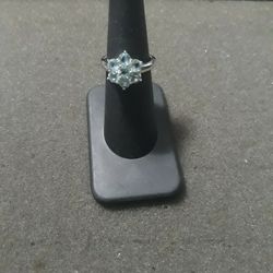 Genuine Blue Topaz Ring Sz6 (2.24 Carat) .925