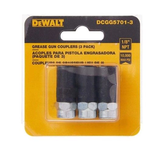 Dewalt Heavy Duty 1/8 in. NPT Grease Gun Coupler (3-Pack) - DCGG5701-3