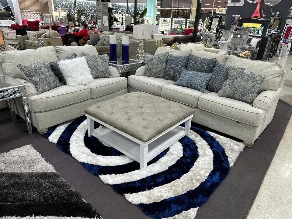 Brand New ▪️▪️$40 Down Payment Finance ▪️▪️Traemore Linen 2 Piece Living Room Set ▪️Sofa & Loveseat