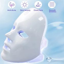 7 Colors LED Facial Mask Photon Therapy Face Skin Care Mask Anti Acne Therapy Skin Rejuvenation Wrinkle Removal Face Beauty