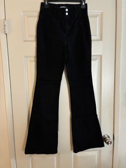 Black High-Waist Flare Pants