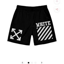 Striped Off Wh1te Black Mesh Baller Shorts