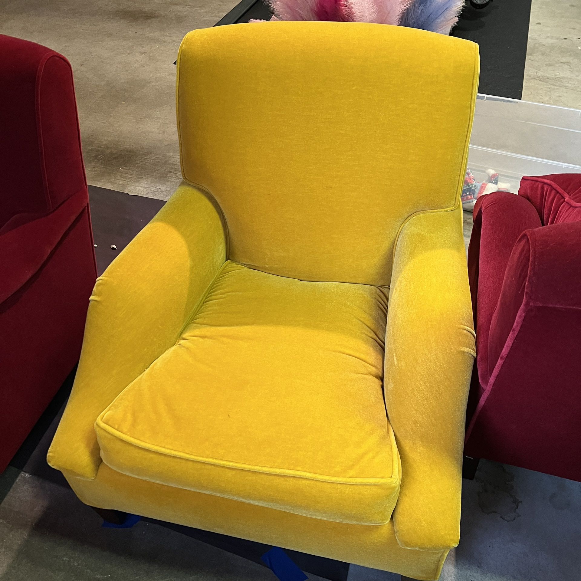 Yellow Velvet Theater Chair