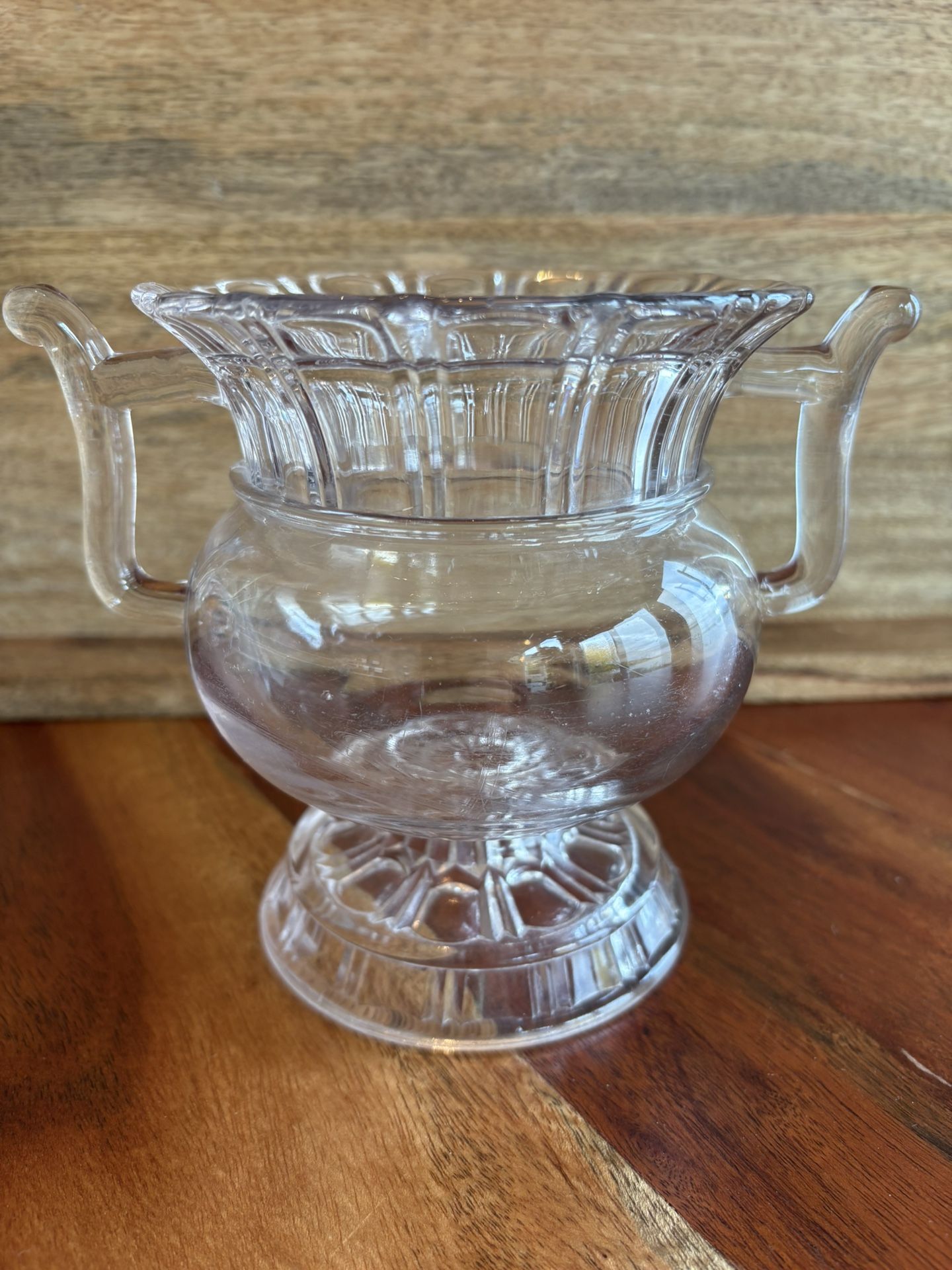EAPG Clear Double Handled “Trophy”  Urn Vase