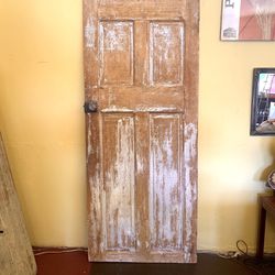 Antique Wood Door With Glass Door Knob