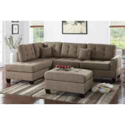 Brown Sectional Sofa With Ottoman 