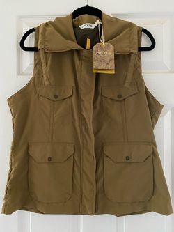 New Orvis Women’s Velino Travel Vest Size L Color Safari Brown