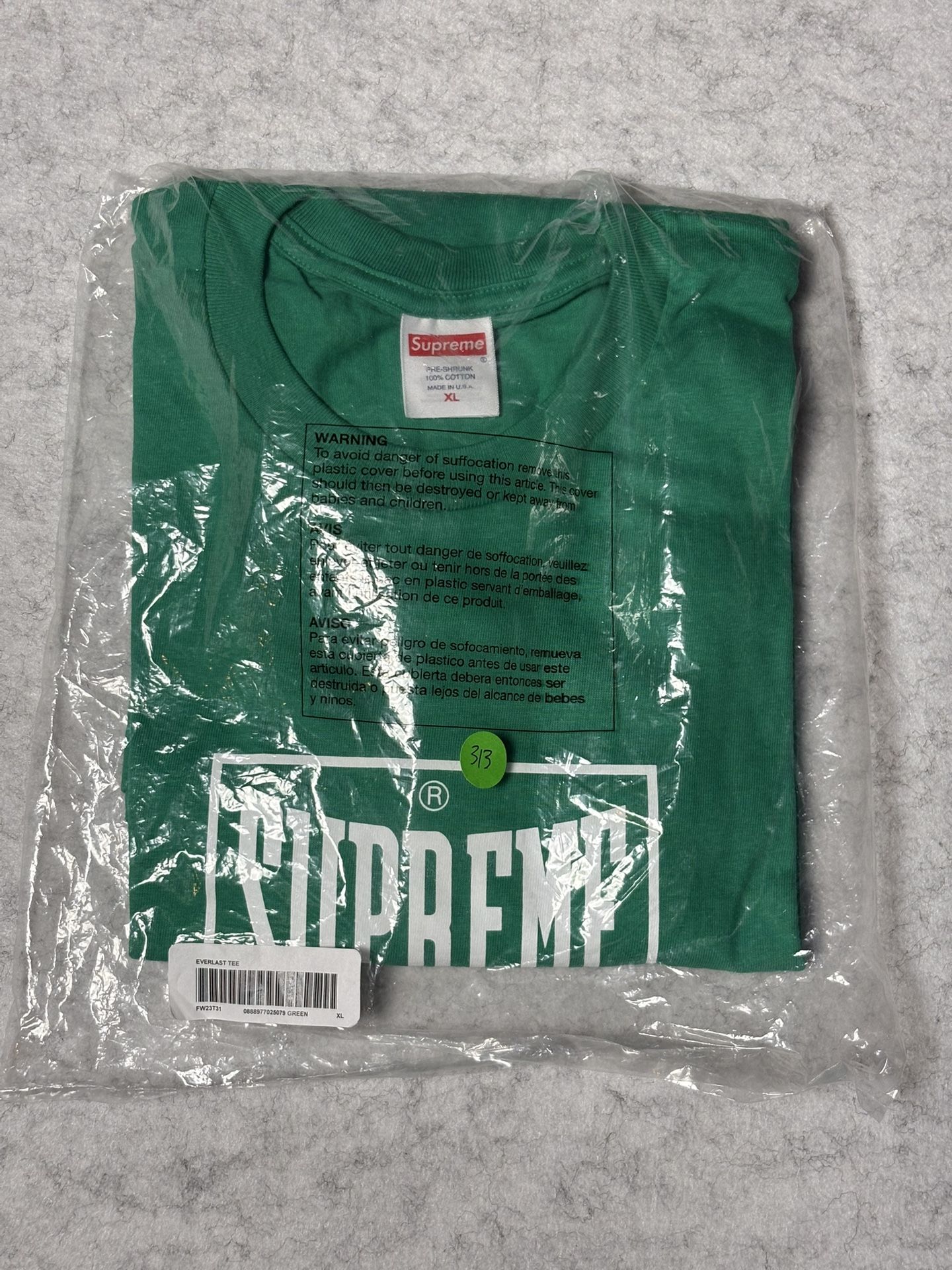 Supreme Green Everlast Logo Tee XL Never Worn