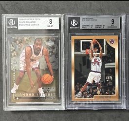 Vince Carter Rookie Slab Lot (2) 1998-99 BGS Graded Raptors RC