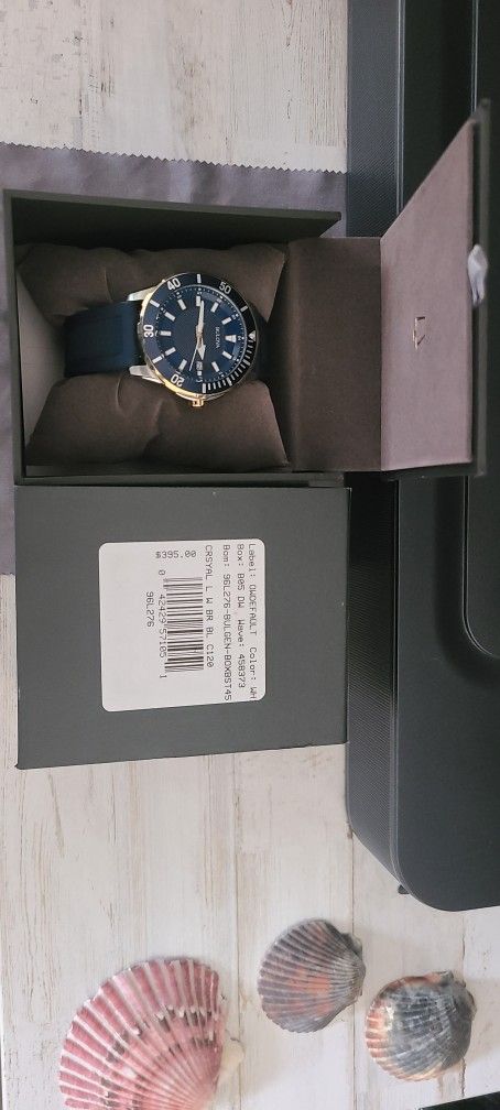 Bulova Watch Men's Gold And Blue Diver Dress Watch Worn 1 Time