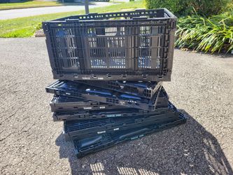 FOLDABLE and STACKABLE XL Black Crates