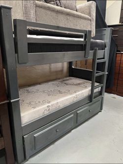 Triple Twin Bunk Bed With Mattresses Included