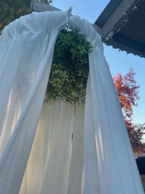 Rustic Ceiling Drapes Wedding Decor