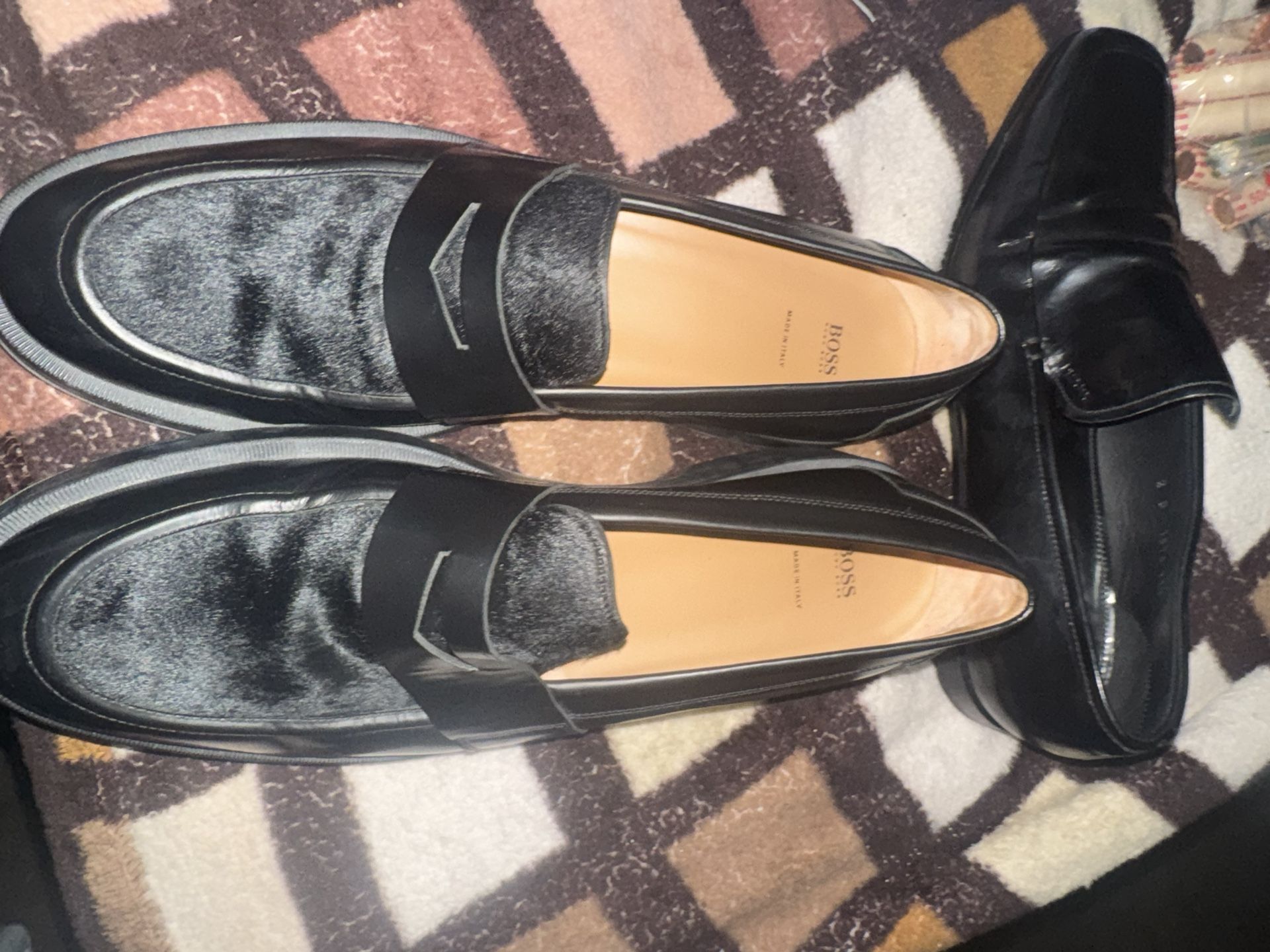 Hugo Boss Fur Upper Loafers Size 11.5