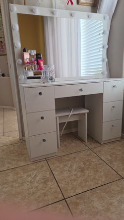 White vanity