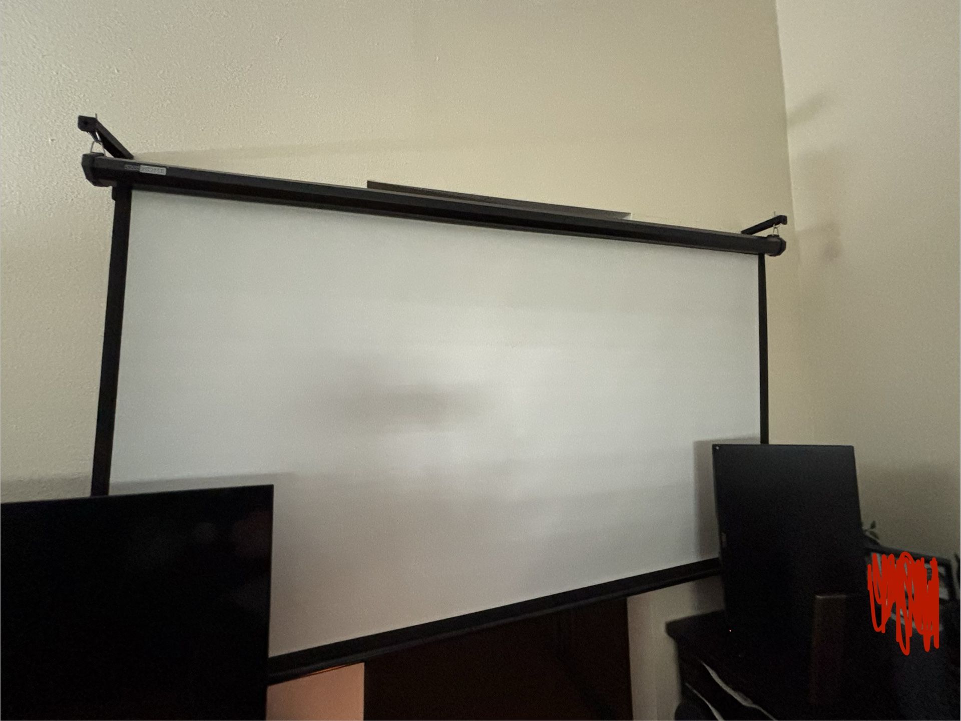 Projector Screen Pull Down 70x40 (VIVOHOME) $85 OBO