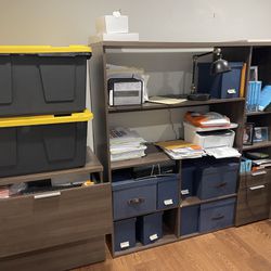 Desk Set - L Shaped With Filing Cabinet