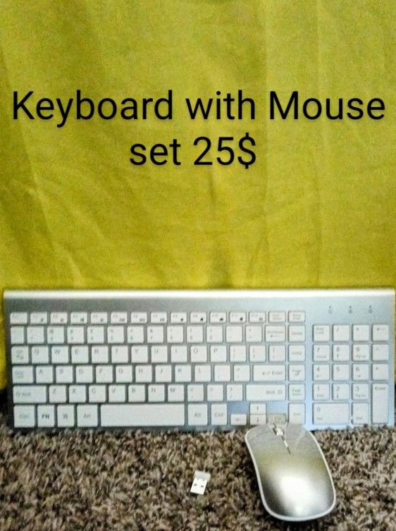 Wireless Keyboard With Mouse Set 25$