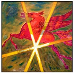 Red Pegasus original painting