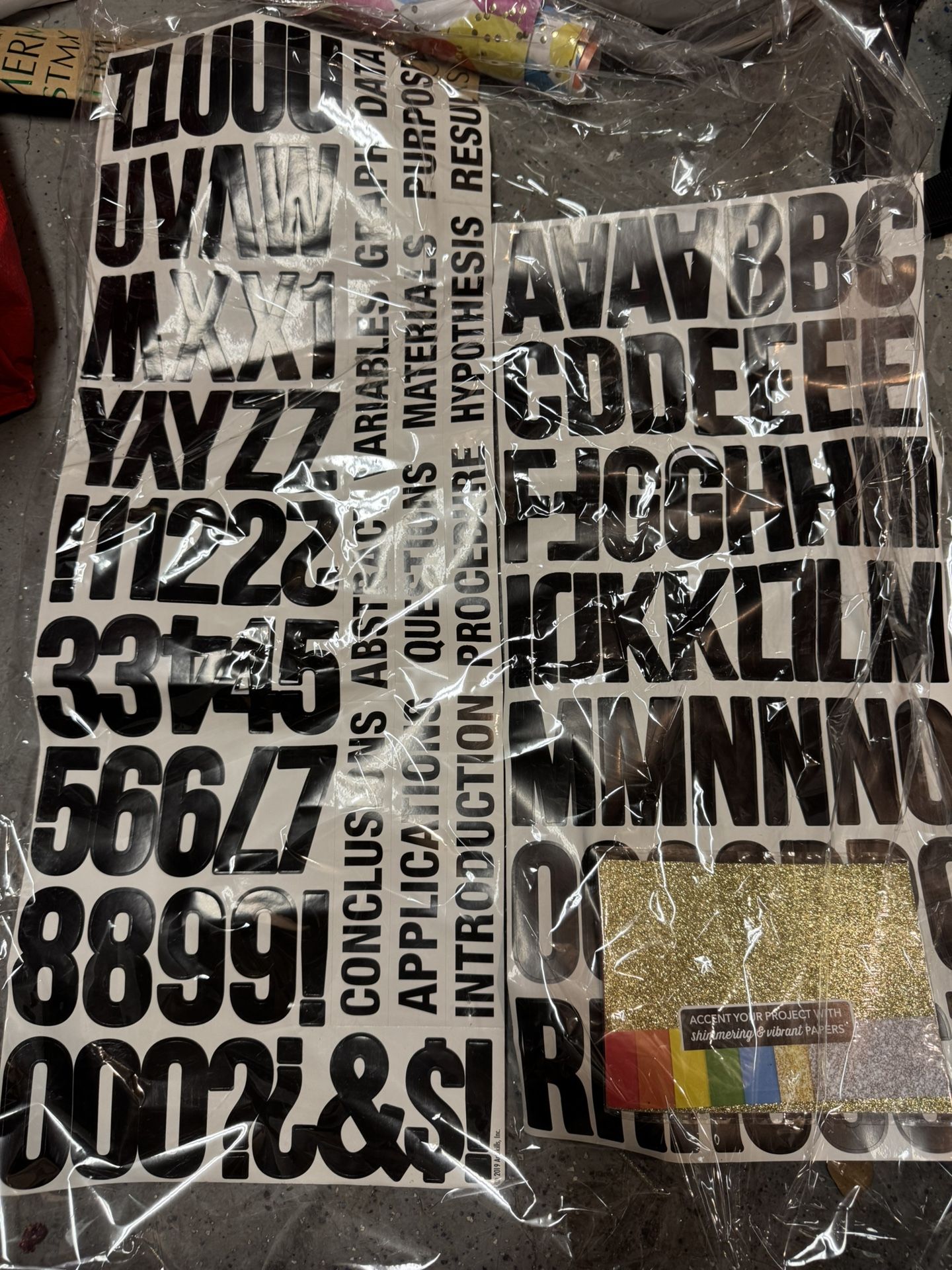 Large Poster Board Letters $2.00