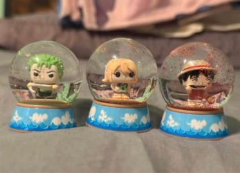 One Piece Anime Snow Globes - Luffy, Zoro, Nami