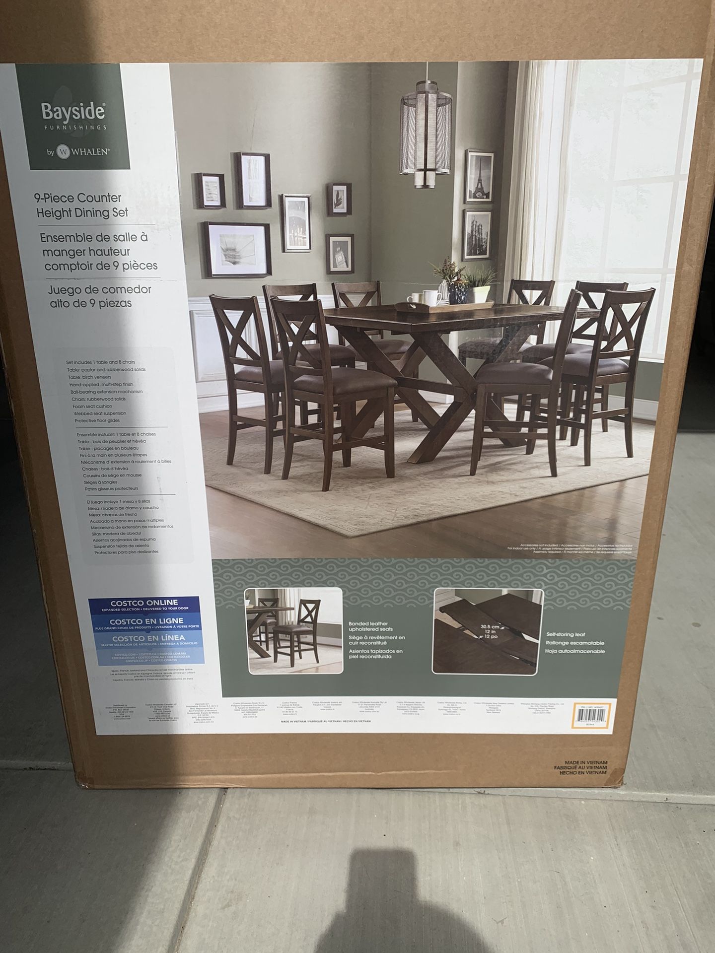 NEW BAYSIDE 9-PIECE COUNTER HEIGHT DINING TABLE $1,000 obo