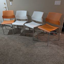 4 x Office Desk Chairs Stackable
