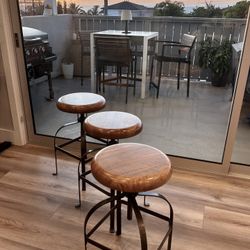 (Qty. 3-6) Beautiful Stools - Wooden and Metal Adjustable