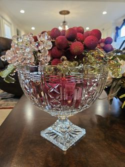 Large Vintage Crystal Fruit Bowl