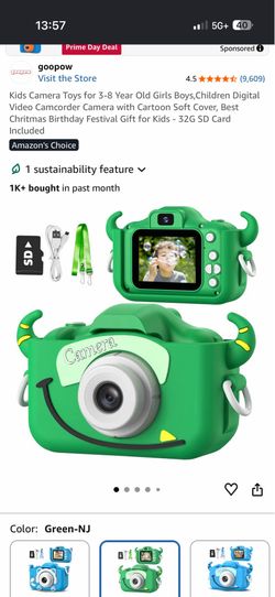 Kids Camera Toys for 3-8 Year Old Girls Boys,Children Digital Video Camcorder Camera with Cartoon Soft Cover, Best Chritmas Birthday Festival Gift for