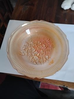 Vintage 1940s Iris carnival glass Jeanette marigold soup salad small bowl