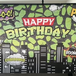 TMNT birthday Banner Backdrop 