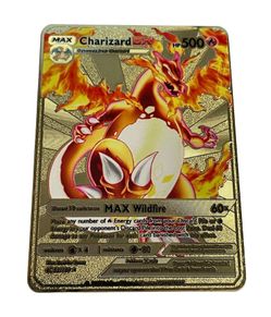 Charizard vmax, V & Dx Gold shiny/ Metal Pokemon Card (3cards)