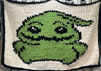 Handmade thick knit Oogie boogie blanket